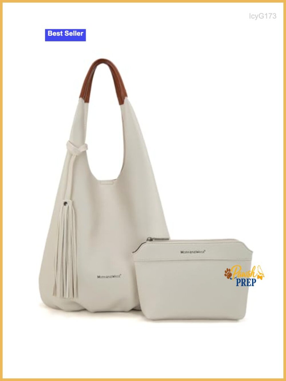 Women's Faux Leather Hobo Bag 2PCS with Tassels Slouchy Shoulder Handbag and